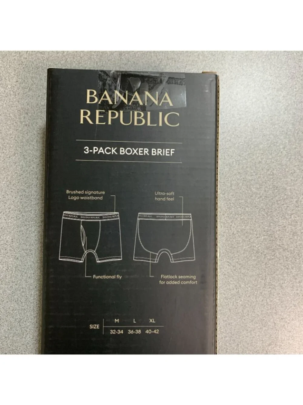 NWT Banana Republic Men's Size L Black 3-Pack Boxer Briefs